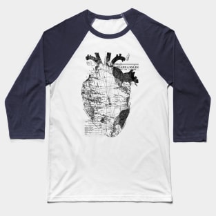 Heart Wanderlust Black and White Baseball T-Shirt